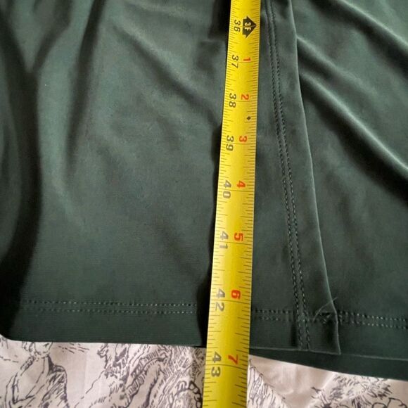 NWT Lauren Ralph Lauren green long sleeve dress with faux leather accent  size 4 - Picture 9 of 11